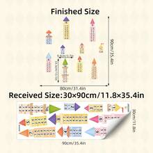 BRUP 1Pc ​Castle Growth Chart Wall Stickers For Kids, Removable Height Measure Decal With Numbers, Colorful Nursery Wall Art For Baby Boy Girl Room Decor, Educational Playroom Decals​ - Multicolor - View 11
