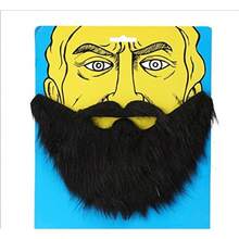 Funny Costume Party Male Man Halloween Beard Easter Party Cosplay Facial Supplies Disguise Game Black Mustache - como en la foto - Ver 4