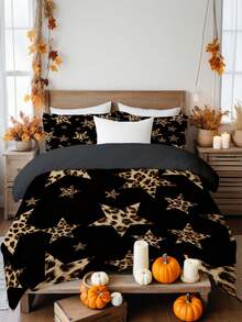 3 Stücke Leopard Muster Bettwäsche Set (1 Bettbezug + 2 Kissenbezüge, ohne Bettdecke), mit sexy, verführerischem Leopard Muster, weich & hautfreundlich, entlastet die Augen, geeignet für alle Jahreszeiten, Reißverschluss, verwendbar für Hotel, Schlafzimmer, Gästezimmer und Schlafsaal Bettwäsche Dekoration, geringe Allergiegefahr, pflegeleicht, modisch leicht, atmungsaktiv, Stil. - Verschiedenfarbig - Übersicht 10