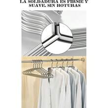 30 Ganchos para Ropa de Acero InoxidablePerchas Slida 42 con Ranura, Metlicas, Ligeras y Duraderas, Ahorro de Espacio para Ropa, Ahorro de EspacioPerchas para el Hogar para Adultos - USAR - Ver 7