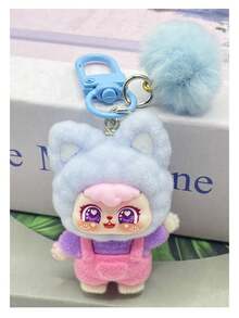 可爱卡通动物背包挂件 - 树脂材质，天鹅绒DIY手机挂饰，毛茸茸的耳朵和生动的表情，粉色和多种颜色可选，耐用树脂材质，适用于背包、钥匙，是送给女性和青少年的礼物（生日、情人节） - 单个挂件，背包装饰，趣味设计，迷人吊坠，装饰钥匙扣，青少年配饰，温馨礼物，可爱爱好者，包包挂饰，可伸缩挂绳，可爱粉丝