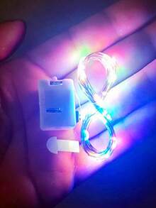 10 件迷你 LED 仙女灯 - 电池供电，闪烁效果，适用于礼品包装装饰、圣诞节和母亲节装饰 - 彩色 - 查看 6