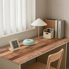 1 Roll Brown & Beige Wood Grain Wallpaper, Vintage Style, Suitable For Home Decor. Kitchen Cabinets, Dining Tables & Chairs, Rooms, Home Renovation, Waterproof, Stain-Resistant, Back To School Supplies, Halloween Decor, Renovation Stickers, Wall Panels, Wallpaper, Spring Decor, Refresh Your Home, Decorative Sticker Gift For Birthday, Graduation