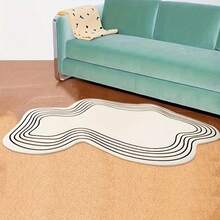 1 Stück weißer Eier-Muster Anti-Rutsch Badezimmermatte, asymmetrisch geformter Teppich geeignet für Küchenspüle, Duschraum, aufgerüstetes rutschfestes Design aus weichem Diatomeenmaterial, geeignet für Flur, Küche, Waschraum, Badezimmer, Dorm, Sofa, Schlafzimmer, Wohnzimmer, Waschtisch, Stuhl, Dorm Teppich, Mode Teppich, Raumdekoration, Weihnachtsdekoration, Geschenk, Heimdekoration, Schlafzimmerdekoration