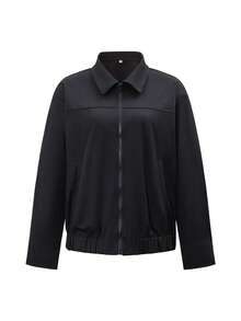 GAOVOT Women's Outerwear Fall Winter Loose Casual Street Sports Zipper Cardigan Jacket