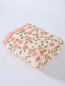 1条/2条装现代简约花卉蕾丝边珊瑚绒浴巾，超柔软吸水，特大尺寸，速干，不掉毛，桑拿浴巾，高品质，轻便，客用毛巾，送给伴侣的最佳礼物，毛巾尺寸：34*75厘米，浴巾尺寸：70*140厘米，适用于美容院、酒店、运动、家居等场所，毛巾，护肤 - 粉色 - 查看 11