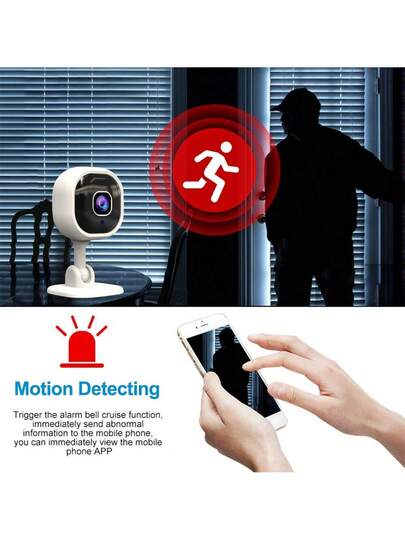 WiFi Slimme Home Security Camera 1080P HD Voice Intercom, Night Vision USB Powered Indoor/Outdoor Surveillance System, Motion Alert System Remote Mobile Viewing Sleek Wit Compact view 4