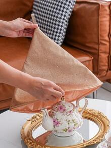 1pc Shiny Teapot Cozy, Dessert Tray Cover, Fabric Lid - Multicolor - View 4
