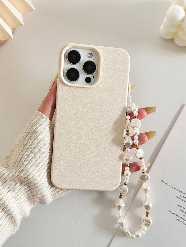 حافظة هاتف واقية من السقوط بنسيج جلدي أحادي اللون مع سوار خرزي يدوي كملحق، متوافقة مع هواتف آيفون 17 برو/17 إير/17/17 برو ماكس 16/11/16 برو/16 بلس/16 برو ماكس/16 إي/15 برو ماكس/13/14/12/XS/XR/7G/8P، حافظة هاتف جلدية جديدة لطراز 15 برو ماكس، حافظة هاتف جديدة لطراز 14 مضادة للسقوط، حافظة هاتف أحادية اللون جديدة لطراز 13، حافظة هاتف مطفأة فائقة النحافة جديدة لطراز 12، حافظة هاتف ناعمة سيليكونية بسيطة أنيقة جديدة لطراز 15