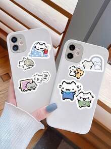 72 PIEZAS/PAQUETE Pegatinas de vinilo coloridas y lindas de varios tamaños, suministros para scrapbooking, artículos de papelería, accesorios de escritorio, regalos divertidos de estilo Kawaii de gato para mujeres, organización de escritorio, manualidades con pegatinas