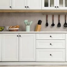 Ravinte Juego de 5 pomos redondos de bronce aceitado para clóset de cocina de un solo agujero accesorios para armarios de cocina - Bronce frotado con aceite - Ver 8