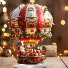 قطعة واحدة من ديكور مكتبي بشكل بالون هوائي لسانتا كلوز بطراز بوهيمي مصنوع من الاكريليك، فن بوهيمي بموضوع عيد الميلاد، ديكور متعدد الاستخدامات للمنزل وغرفة المعيشة في المناسبات، فكرة هدية فريدة