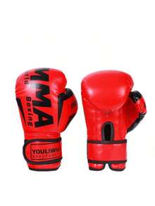 1 对成人/青少年专业格斗拳击泰拳跆拳道手套，厚实的武术拳击训练手套，男女通用，适用于跆拳道、泰拳、MMA、UFC 和其他运动，是冬季送给家人和朋友的绝佳圣诞节或新年礼物 - 紅色 - 查看 5