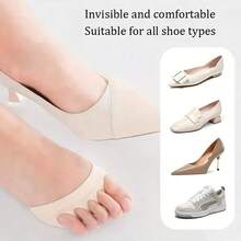 4-Pack Women's Five-Toe Forefoot Pads, Comfortable Half Insoles For High Heels, Non-Slip Toe Socks, Toe Pad Inserts - Màu be - Xem 10