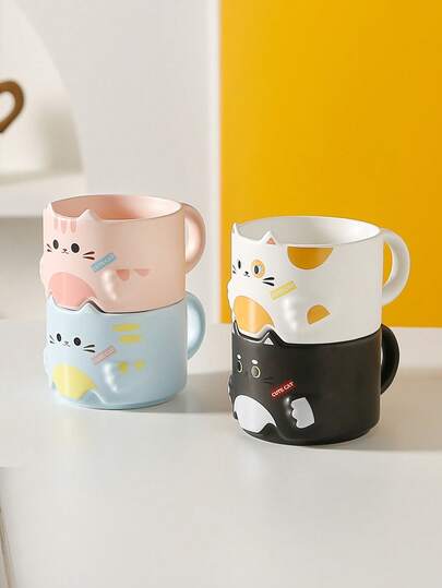 Sanrio 1 pezzo Tazza Mug Carino cartoni animati Sanrio Kitty - Tazza da caffè in ceramica con manico nero, regalo perfetto per una tazza da tè o caffè unica e originale, ideale per uso domestico o in ufficio
