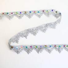 2 Yards Gold Color Silver Lace Ribbon Trims For Stage Performance Party Cosplay Wedding Clothes DIY Accessories ﻿