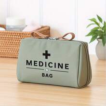 1pc Portable Medicine Bag, Large Capacity First Aid Kit, Retro Women's Medicine Bag, Compact Medicine Box & First Aid Pouch, Portable Medicine Box, First Aid Kit & Pill Organizer, Camping Medical Emergency Bag, First Aid Kit, With Medicine Label Design, Durable Daily & Emergency Packaging (Multiple Colors Available) Medicine Storage Bag, Essential For Travel Outdoor First Aid Kit - Multicolor - View 15