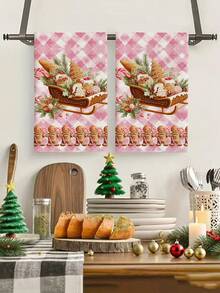 2 piezas/4 piezas/12 piezas Toallas de cocina con estampado de Papá Noel y muñeco de nieve, toallas de baño con estampado festivo navideño, toallas para fiestas navideñas al aire libre, decoración navideña para el hogar, decoración navideña de cocina, estilo moderno, secado rápido, material de microfibra súper suave, rectangular, 15.75IN*23.62IN/40*60CM con estampado digital, adecuado para decoración de fiestas al aire libre, regalos navideños