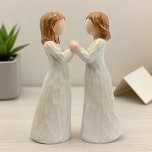 MINGZHANG 1-Piece Set Of Sisterly Love Figurines, Sisterly Love Resin Sculptures, Desktop Small Ornaments, Indoor Desktop Decoration Ornaments, Suitable For Sisters' Birthday Gifts, Graduation Gifts, Commemorative Collection Gifts - 彩色 - 查看 2