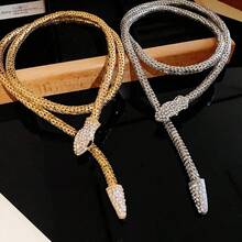 1 chiếc vòng cổ từ tính đính đá hình rắn thời trang sang trọng - Rắn - Xem 5