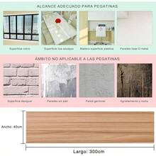 40x300cm Papel Tapiz Autoadhesivo para Pared Papel de Contacto Impermeable con Textura de Madera Cortable Papel Vinilo Pelar y Pegar para Renovación de Muebles de Casa Oficina (Roble, 40*300cm) - Marrón - Ver 8