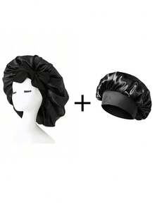 1/2pcs Luxurious Satin & Silk Bonnet For Sleeping - Adjustable Comfort Fit With Tie Band - Unisex Night Hair Protection For Men & Women Home Bathroom Decor Spring Summer Autumn Winter