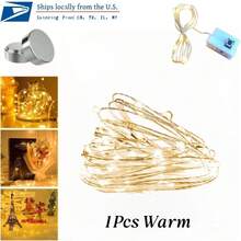 1/5/10pcs Battery Operated Fairy Lights, 3 Modes, 7ft 20in LED Twinkle Lights String, Christmas Tree Lights, Waterproof Loose Mini Silver Wire Christmas Mason Jar Wedding Table Centerpieces Decor - Warm Light - 查看 9