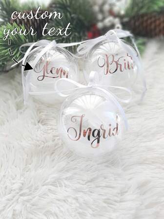 1-100pcs Customized Christmas Stickers, (Stickers Only, Balls Not Included) Customizable Text, Personalized Christmas Decorative Stickers, Custom Decorative Stickers, Christmas Ball Stickers, Personalized Holiday Decor And Family Keepsakes, Custom Gifts, Personalized Gifts, Christmas Gifts, Ideal Holiday Gifts For Family And Friends, Gifts For Girlfriend, Gifts For Boyfriend, Suitable For Christmas, Christmas Parties, Holiday Parties