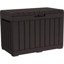 Kentwood - Caja de resina de 50 galones para organizar y almacenar cojines de patio, almohadas y herramientas de jardn, color caf - 50 Gallon + Marrón - Ver 2