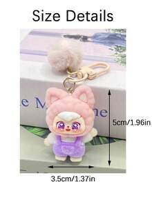 可爱卡通动物背包挂件 - 树脂材质，天鹅绒DIY手机挂饰，毛茸茸的耳朵和生动的表情，粉色和多种颜色可选，耐用树脂材质，适用于背包、钥匙，是送给女性和青少年的礼物（生日、情人节） - 单个挂件，背包装饰，趣味设计，迷人吊坠，装饰钥匙扣，青少年配饰，温馨礼物，可爱爱好者，包包挂饰，可伸缩挂绳，可爱粉丝