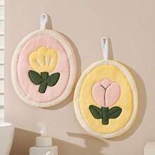1 pièce/2 pièces/4 pièces Serviettes de toilette à motif tulipe, douces et séchage rapide - super absorbantes, design floral moderne, convient pour la cuisine et la salle de bain