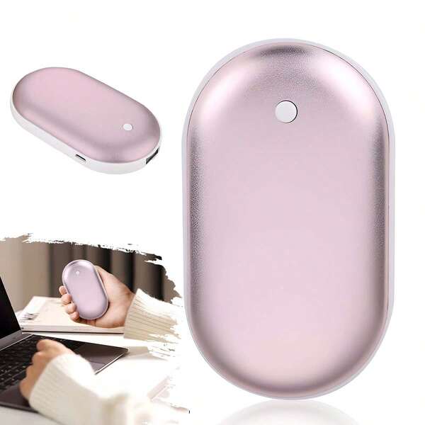 Rechargeable Hand Warmer, 1200mAh Electric Hand Warmer, Double-Sided Heating, USB Fast Charging, Portable Pocket Hand Warmer, Outdoor Sports, Home Office Winter Warmth Artifact-Winter Gift