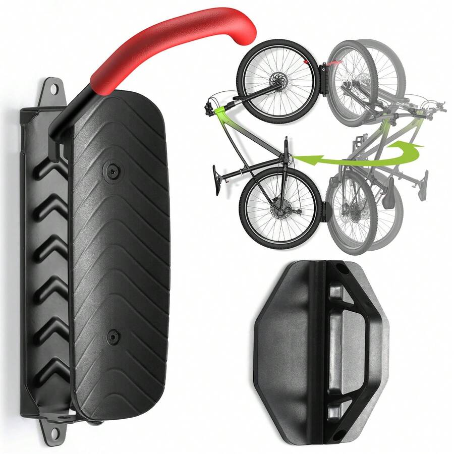 1 zestaw obrotowych uchwytów ściennych na rowery, pionowy wieszak ścienny na rowery, wieszaki na rowery do garażu, uchwyty ścienne na rowery górskie, stojak na rowery do garażu, udźwig do 66 funtów – łatwy montaż