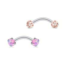 16g 8mm Rose-Gold Eyebrow Piercing Jewelry Rings Curved Barbell Vertical Labret Lip Surgical Steel Small Belly Button Snake Eyes Tongue Rook Earrings For Women Men