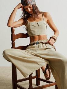 Rusttydustty Marked Code Casual Vacation Women's Setboho Easter Beach Outfits Hawaii Music Festival Tropical Vacation - Khaki - View 10