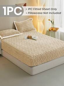 1件塔夫绸床笠，床笠，床上用品，床罩，纯色柔软舒适保暖床垫保护罩，亲肤床笠，加厚秋冬床罩，Oeko-Tex认证