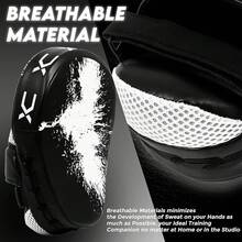 Guantes deportivos de punzonado, con gancho y jab curvados para entrenamiento de artes marciales, karate, kickboxing, Muay Thai con correas ajustables ventiladas - BLANCO - Ver 6