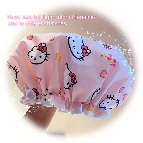 Sanrio Bonnet de douche double couche de haute qualité Hello chat - Essentiel pour la maison et la vie quotidienne