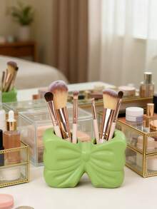 1个可爱蝴蝶结造型笔筒 - 桌面收纳架，可放置化妆刷和办公用品，优雅的化妆刷收纳设计，适合女孩、学生和创意家居装饰，也适合度假、海滩、浴室、卧室等场合，是母亲节的绝佳礼物。 - 彩色 - 查看 10