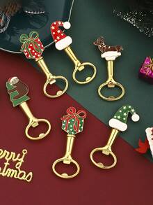 1 pieza Abridor de botellas de vino de Navidad con diseño de oso y perro con sombrero, de material de aleación resistente, regalo navideño para el hogar, bar, cocina o decoración de fiestas, decoraciones navideñas, utensilios de cocina, entretenimiento en el hogar, regalo de Navidad, celebraciones navideñas, decoraciones navideñas, abridor de botellas de Navidad, suministros para fiestas de Navidad, cena familiar