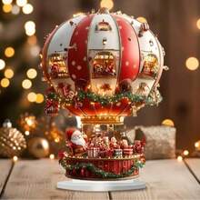 قطعة واحدة من ديكور مكتبي بشكل بالون هوائي لسانتا كلوز بطراز بوهيمي مصنوع من الاكريليك، فن بوهيمي بموضوع عيد الميلاد، ديكور متعدد الاستخدامات للمنزل وغرفة المعيشة في المناسبات، فكرة هدية فريدة