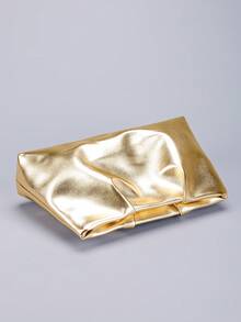 New Gold Pleated Cloud Clutch Bag, Niche Design, Multifunctional Evening Bag, Chain Shoulder Crossbody Bag, Minimalist Solid Color Wallet, Suitable For Party, Evening, Wedding, Date, Shopping And Other Occasions. - Gold - View 5