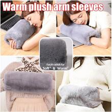 AIYYIPA 1 pieza Calentador de brazos de piel sintética cálida, material suave similar al pelo de conejo, estilo cilíndrico gris. Con detalles cómodos y multiusos, calienta los brazos, adecuado para siestas en la oficina y uso diario, escenarios navideños e invernales