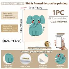 1 gerahmtes/Leinwand Wandkunst, Dinosaurier Tier Thema Dekoration. Badezimmer Wanddekoration. Themen Poster, Schlafzimmer Dekoration, Raumdekoration, Heimdekoration, Ornamente, Winterdekoration für Zuhause, Wanddekoration. Geeignet für Kinderzimmer, Kinderzimmer, Jungen- und Mädchen-Partyräume, Kita-Klassenzimmer Dekoration, wasserfestes Material. Kopfteil Dekorative Tapete, Party Deko Geschenke. Badezimmer Wanddekoration.