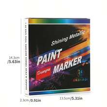 GUANGNA 24-Color Acrylic Paint Markers, Soft Brush Tip Pens And Markers, Acrylic Paint Pens Suitable For Wood, Stone, Canvas, Glass, Fabric, Eggs, Rock Painting, And DIY Craft Supplies. 18/24 Color Metal Marker, 0.7mm Ultra-Fine Tip Color Pen, Permanent Metal Marker For Signing And Writing On Cards - 24 màu/bộ - Xem 4