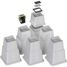 ZTON Adjustable Bed Furniture Risers Elevation In Heights 3", 5" Or 8" Heavy Duty Risers For Both Posts And Wheels Of Furniture Sofa Bed Couch Chair Table,Support Up To 3000 Lbs. (12 Pack, Grey)