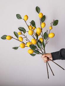 1/3 pezzi Ramo artificiale di limone, in materiale PE, pianta realistica, vegetazione artificiale, fiore artificiale, decorazione da tavolo, centrotavola, decorazione per interni, decorazione per scrivania d'ufficio, decorazione da giardino, decorazione per la stanza, regalo per feste, decorazione per scuola, dormitorio, ufficio, decorazione per feste, eventi, compleanni, ingresso di casa, hotel, ristorante, camera da letto, matrimonio, banchetto, cucina, giardino, decorazione primaverile ed estiva - Multicolore-D - Visualizzare 7