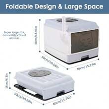 Large Enclosed Cat Litter Box With Lid CoverFoldable Cat Litter Box Hooded Odorless Cat Toilet With Litter Scoop Cat Self Groomer Deodorizer Filter Front Entry Top Exit Door Easy To Install And Clean