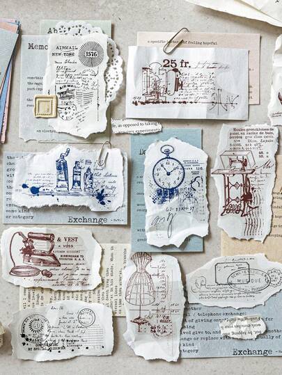 20pcs Retro Versatile Creative Collage Material Stickers, Steampunk Series, Suitable For Gifts, Office, Home, Marking, Labels, Classrooms, Toys, Student Journals, Vintage Decor DIY Stickers