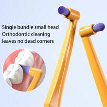 1pc Single Tuft Toothbrush With Brush Head Cover, Small Head Suitable For Hard-To-Reach Areas, Corrective Toothbrush, Soft Bristles For Adults, Individually Packaged, Small Head Toothbrush - Multicolor - View 4